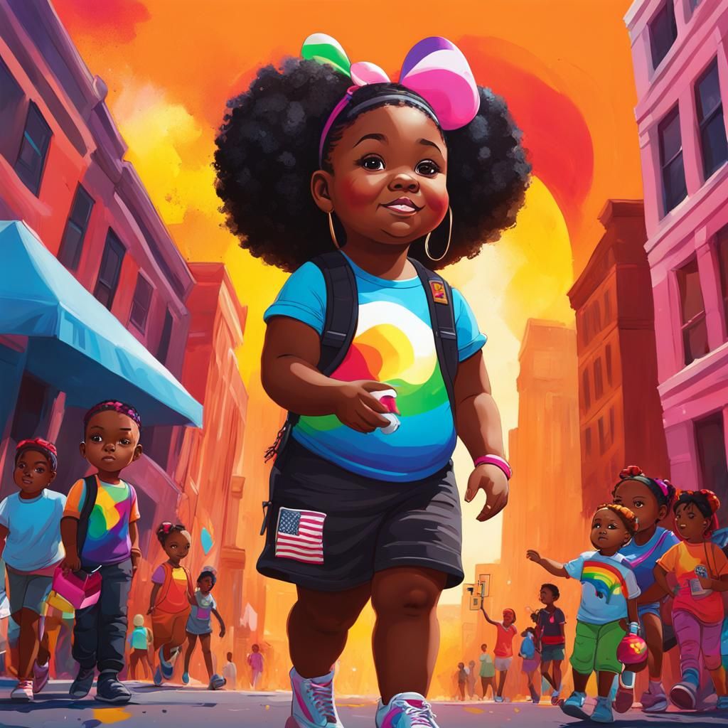 Joyful Pride: Graffiti Art of Girl at Atlanta Parade