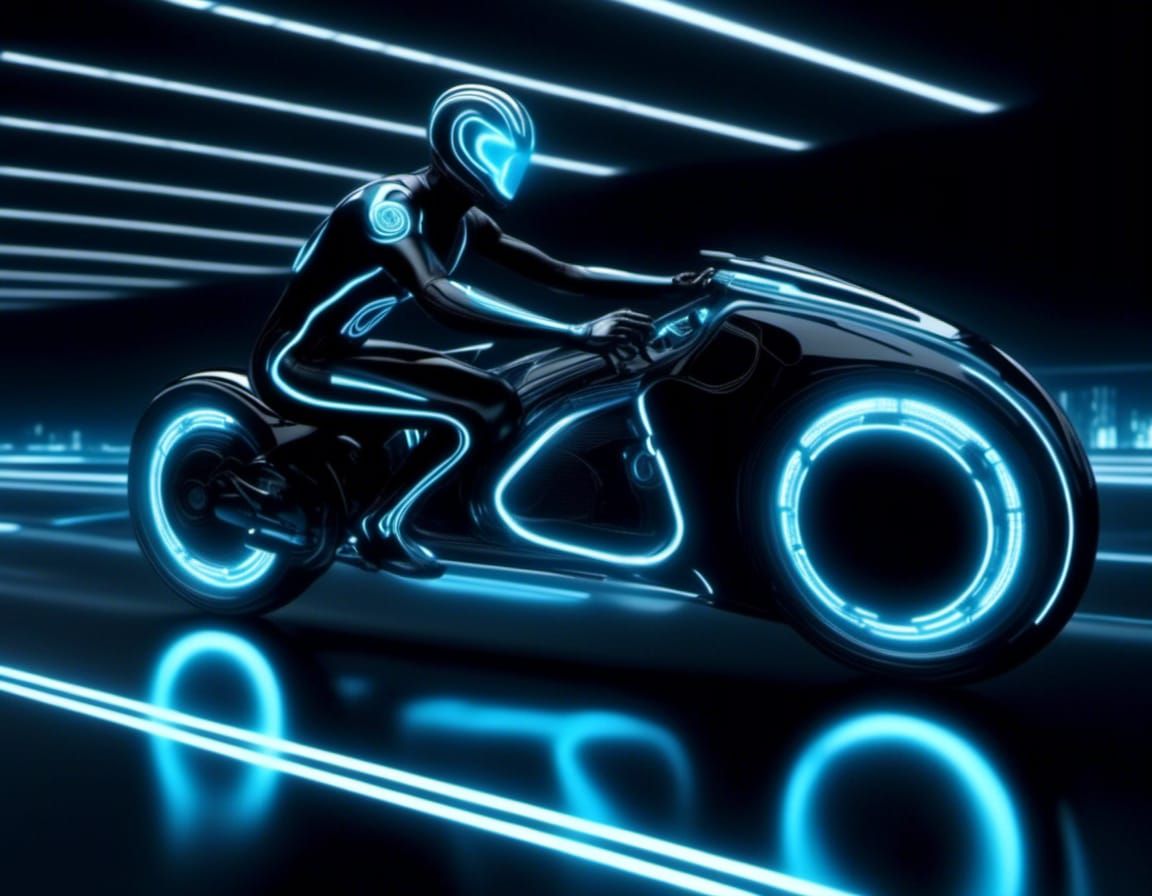 Tron Legacy Pilot Fusion in Cyberpunk Style
