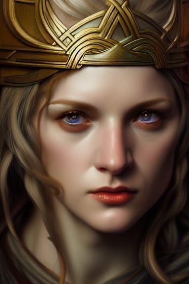 Norse Goddess Gridr: Hyperdetailed Fantasy Portrait