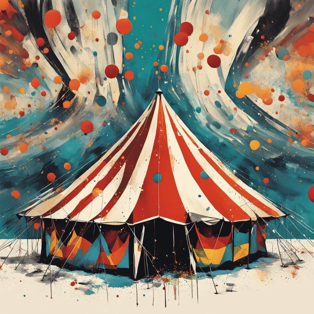 Surreal Circus Tents with Cosmic Distortions