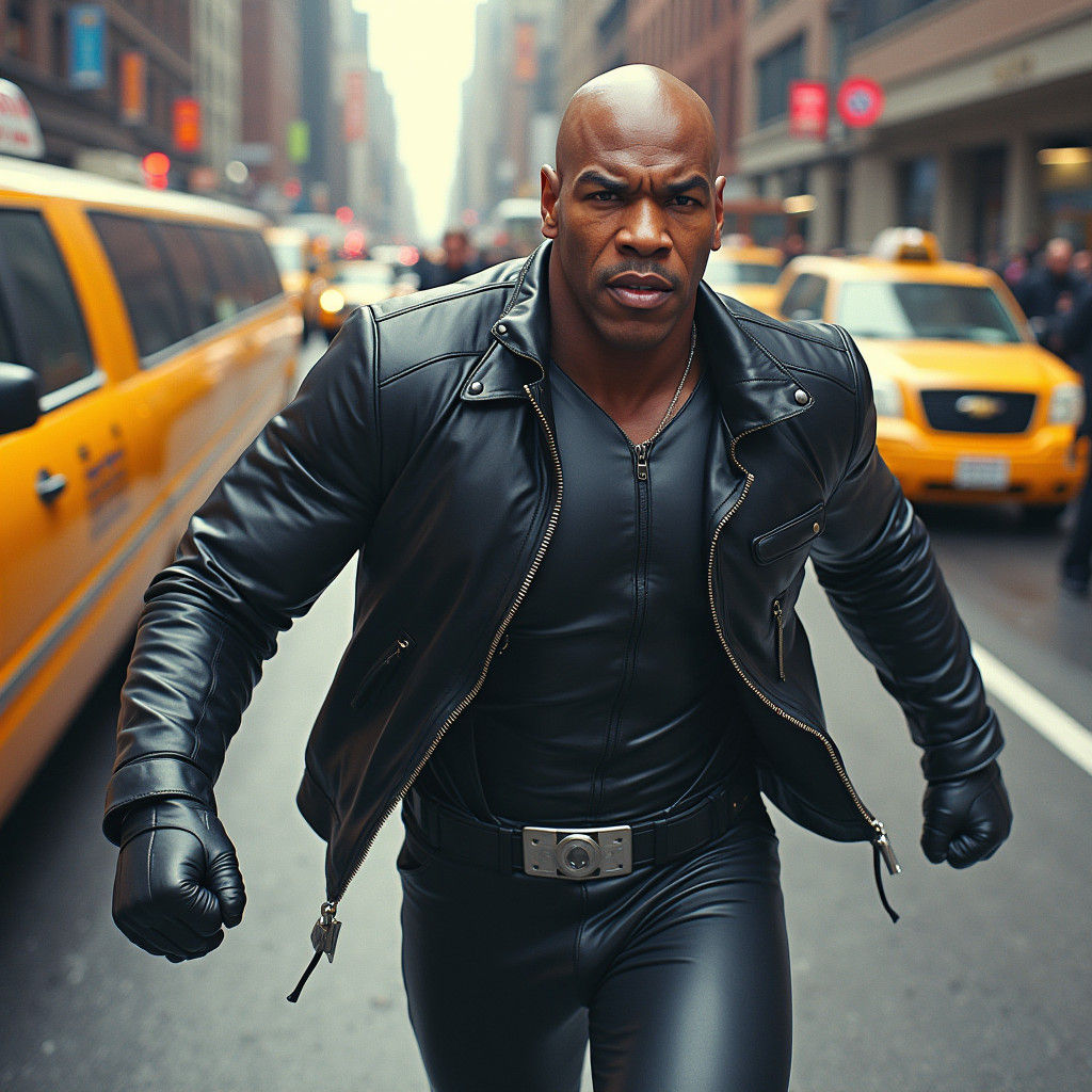 Mike Tyson as Superhero Chasing Jake Paul in New York