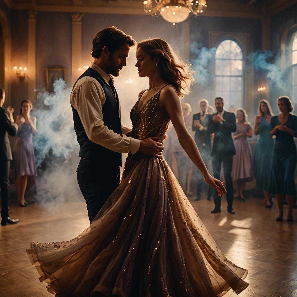 Romantic Ballroom Dance in Cinematic Style