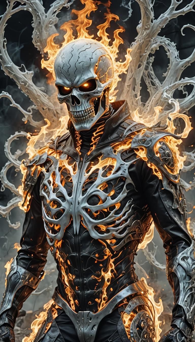 Ghost Rider Bioluminescence in Hyperrealistic Style