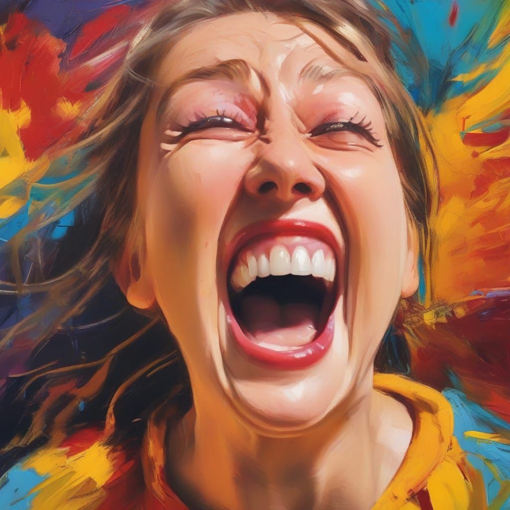 Screaming with Laughter in Whimsical Expressionism