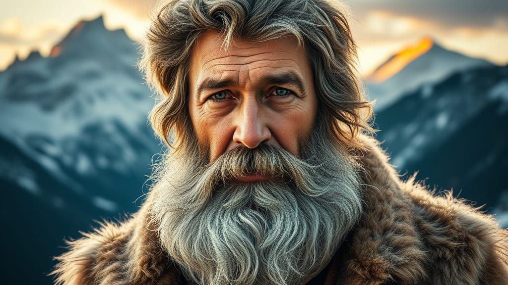 Mountain Man & Rockies Double Exposure Art