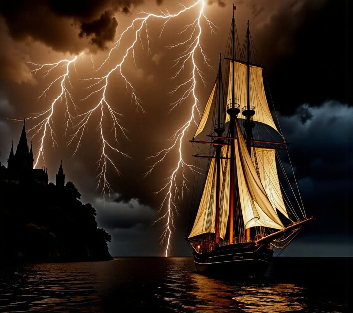 Lightning and the Tall Ship