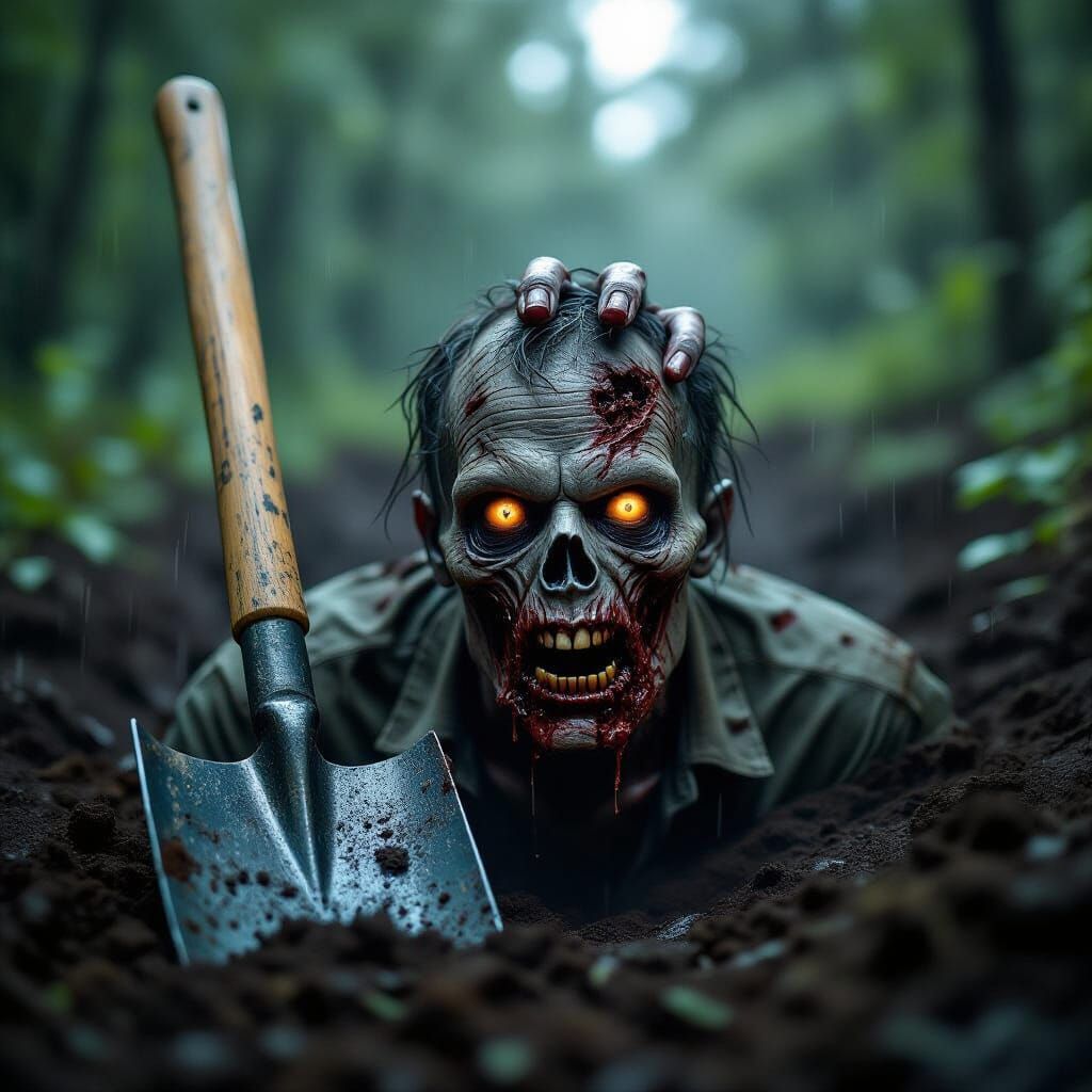 Zombie Hand Emerges During Storm