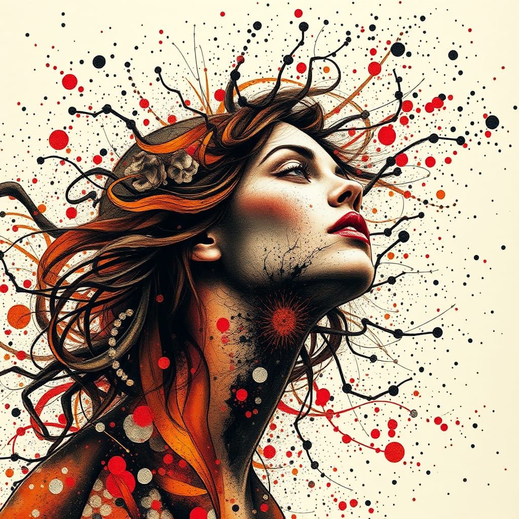 Dynamic Ink Splatter Art in Rich Colors