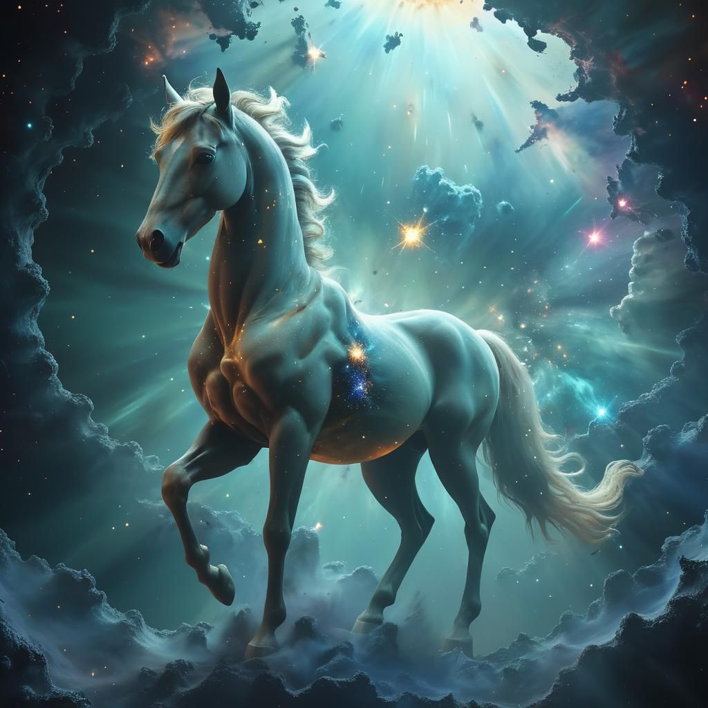 Vibrant Astral Explosion in 3D Digital Art Style