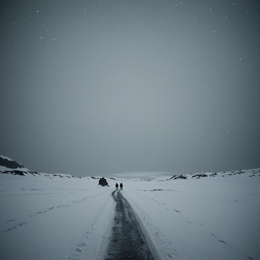 Cinematic Antarctic Night: Endless Darkness and Silence