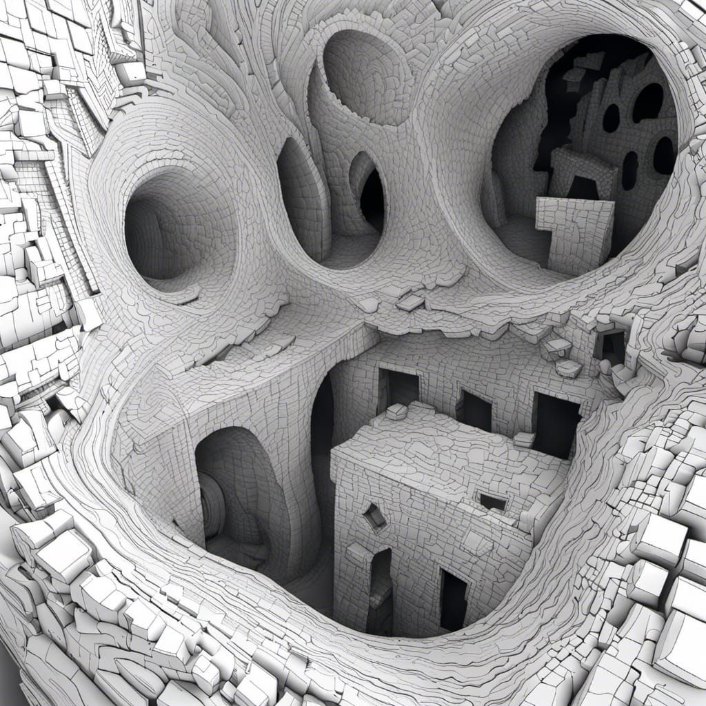 Macabre Ghost Town Inspired by Goya and Dr. Seuss