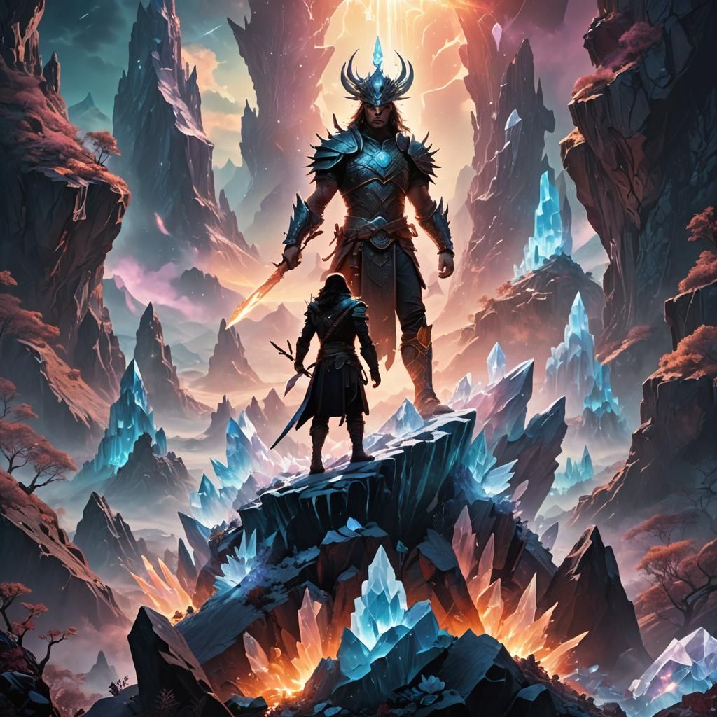 Mystical Warrior in Surreal Digital Art