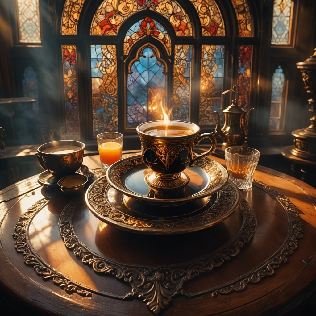 Coffee and Juice Still Life: Digital Matte Painting