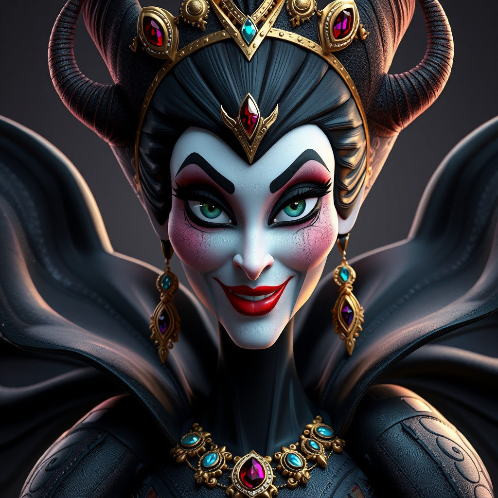 Intricate Evil Queen, Regal and Intimidating in Dark Luxurio...
