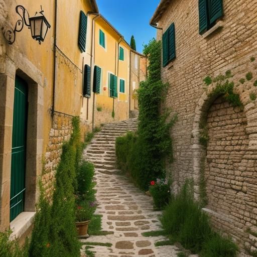 Medieval Pathway in Calvi dell'Umbria, Italy