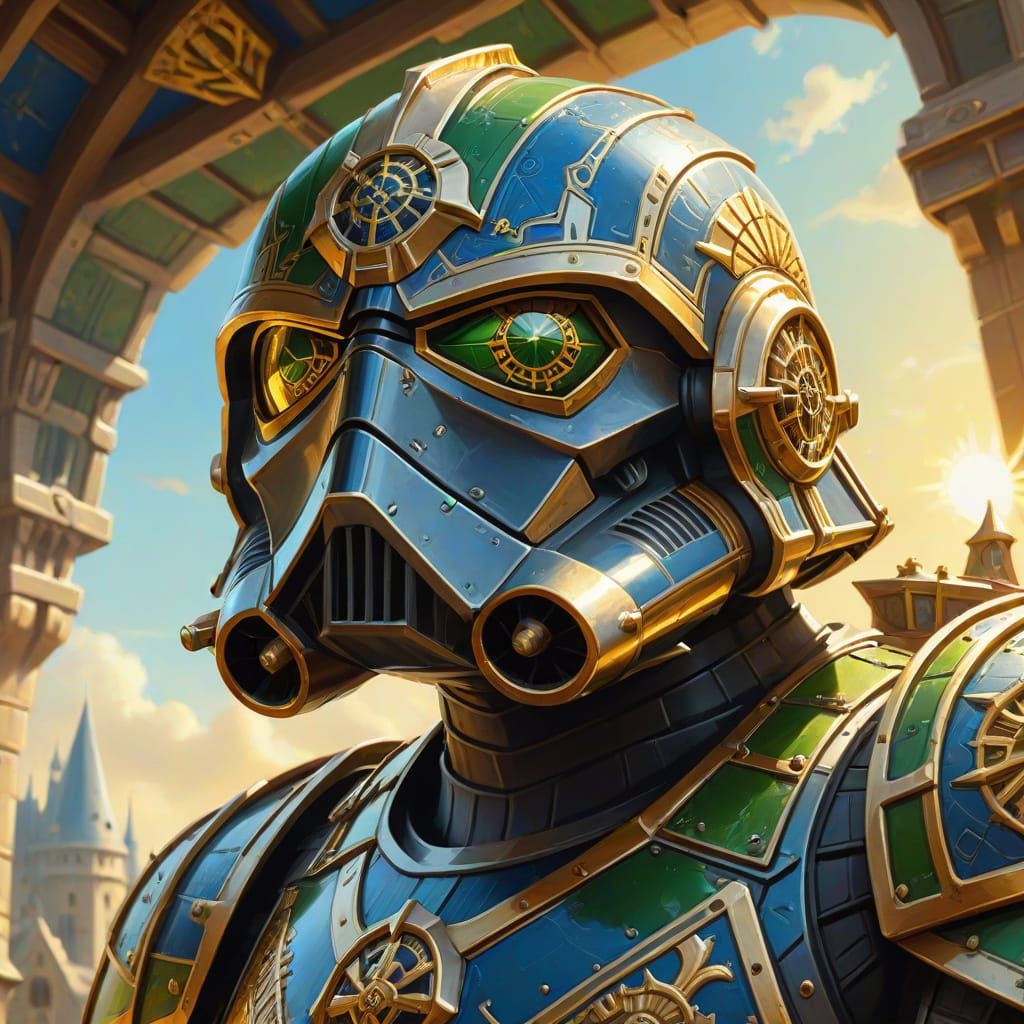 TIE Fighter in Medieval Armor, Golden Light