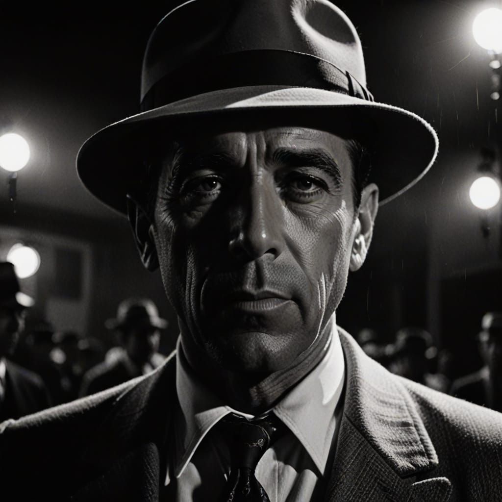 Film Noir Portrait in Golden Hour Tones