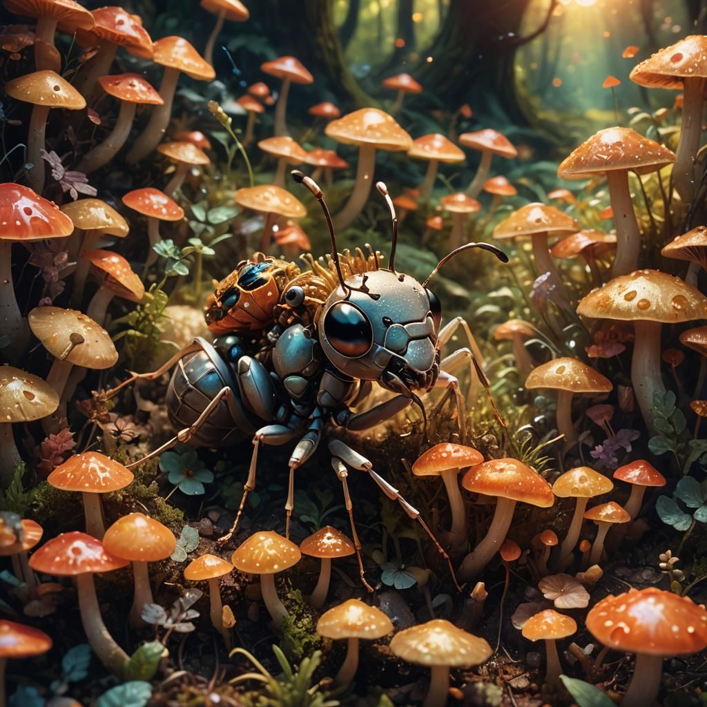 Ant with Glowing Community: Fantastical Concept Art
