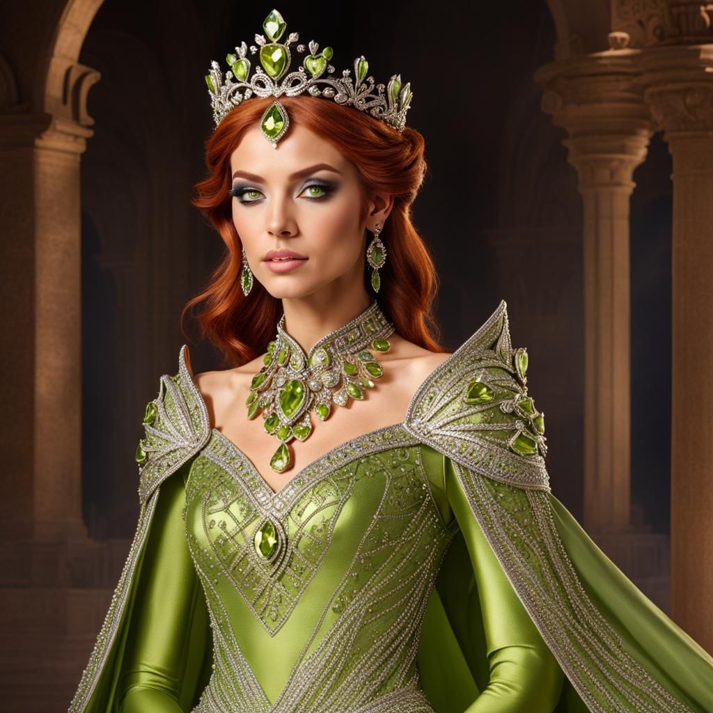 Peridot Goddess of Confidence in Haute Couture Gown