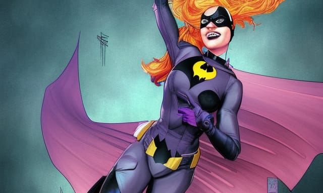 Dynamic Batgirl Art in Gotham Aesthetic