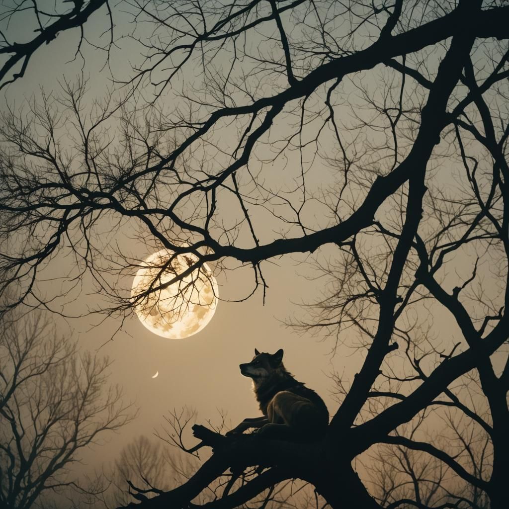 Lone Wolf Under Moon, Cinematic Film Still