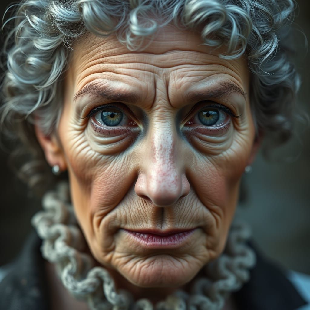 Hyper-Realistic Portrait of a 60-Year-Old Woman in Early Ren...