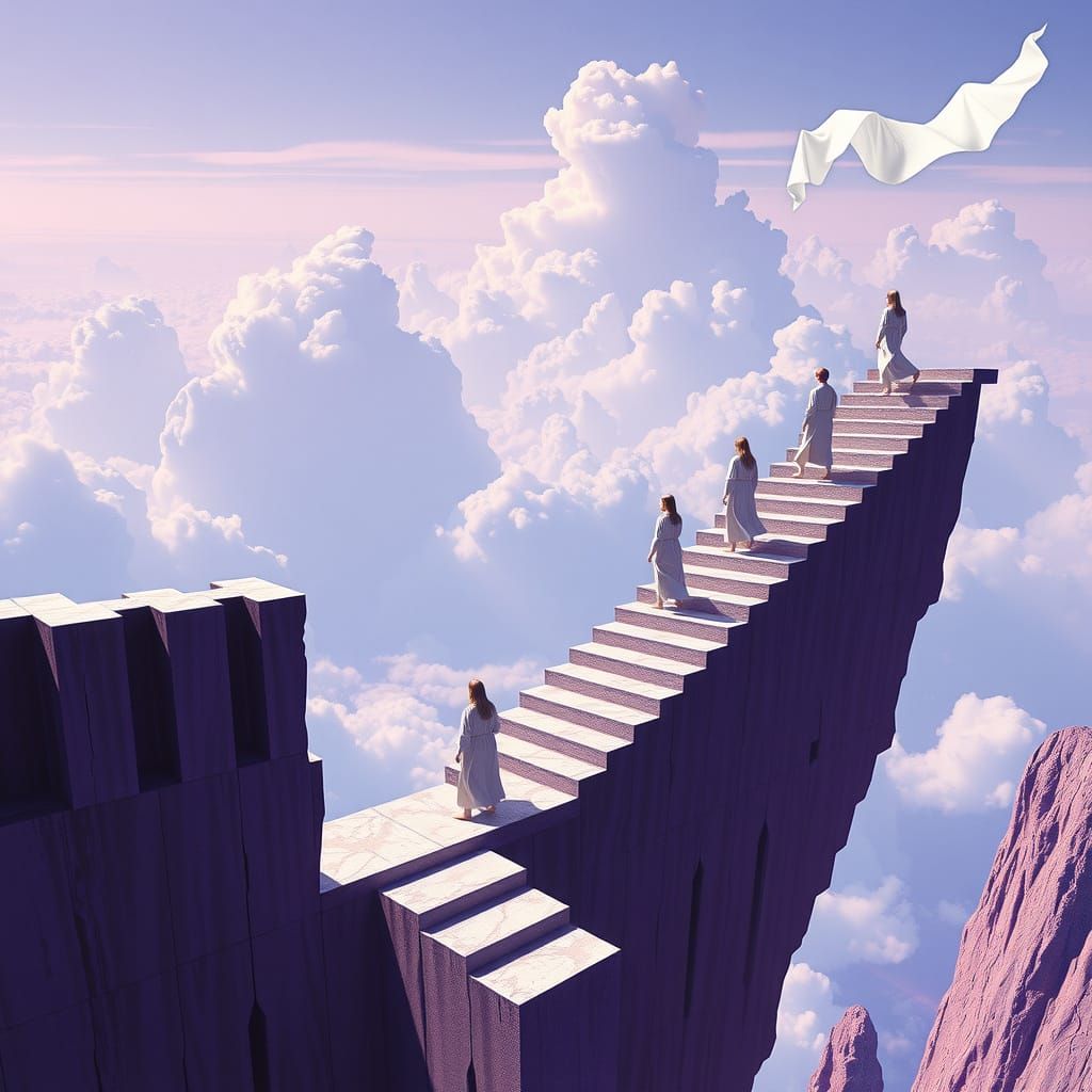 Surreal Staircase to Nowhere: an Impossible Scene