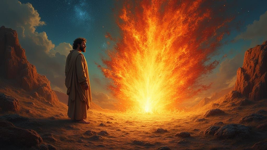Divine Presence Illuminates Moses in Radiant Glory