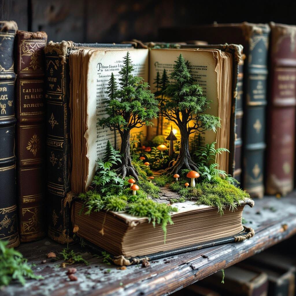 Miniature Forest Discovered Inside Forgotten Book