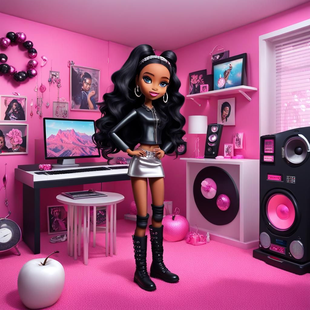 Hyperrealistic Bratz Doll Dancing in Her Room