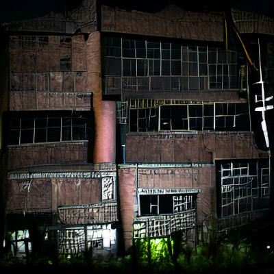 Abandoned Factory at Night