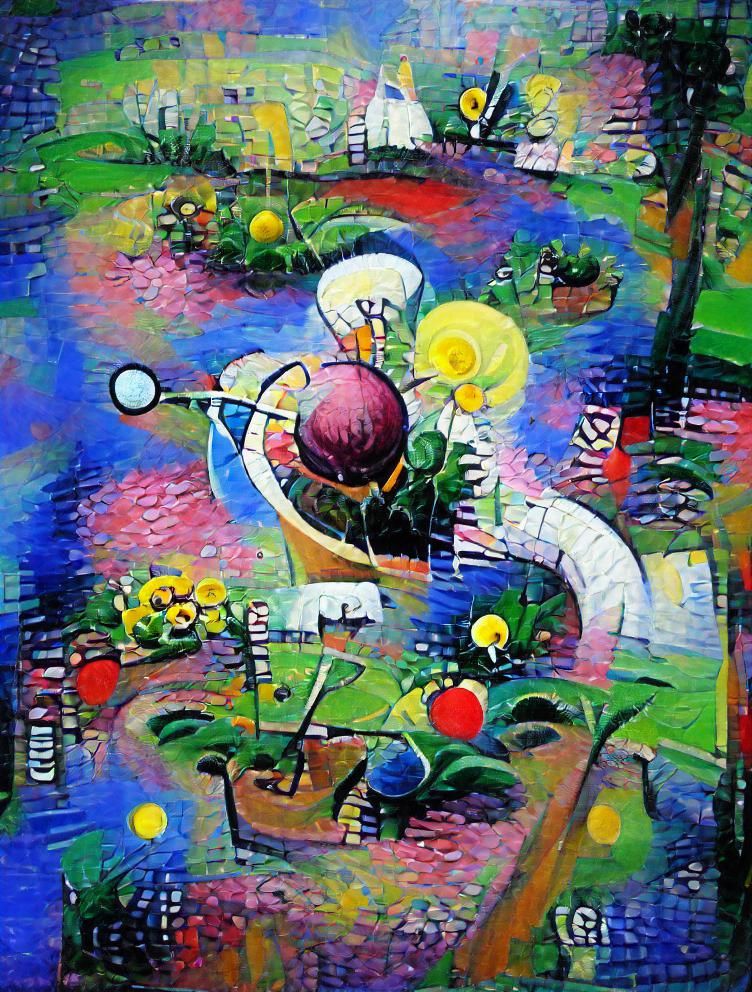 Abstract Garden in Oil, Kandinsky Style