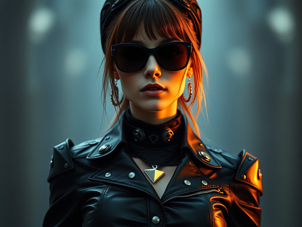 Gothic Cyborg in Dark Futuristic Style