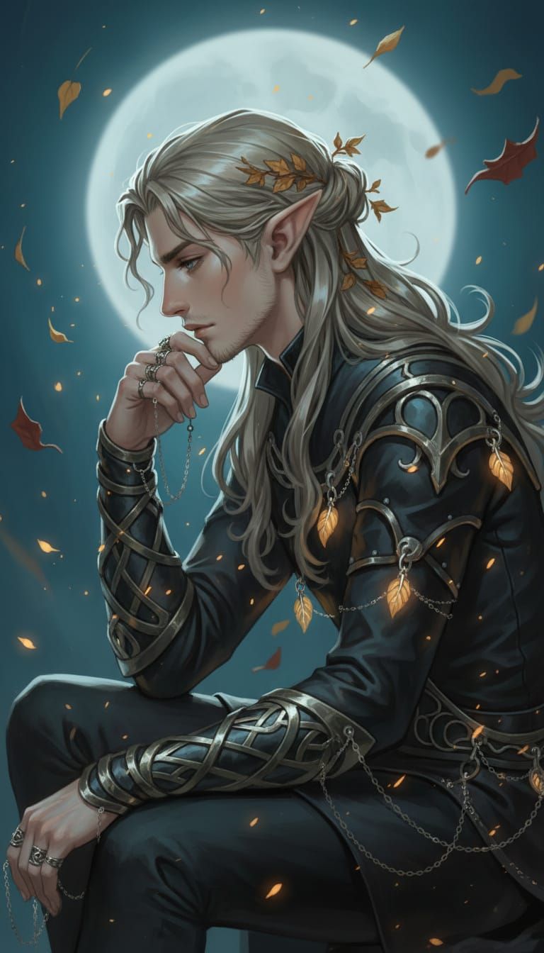 Moonlit Elf Portrait in Ethereal Painterly Style