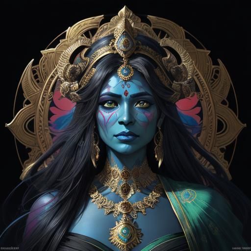 Goddess Kali Concept Art in Artgerm Style