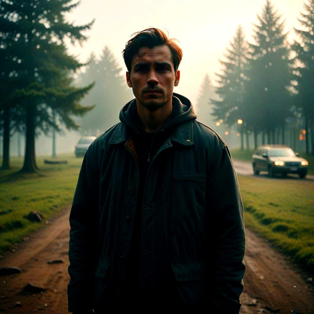 Moody Film Still Portrait with Soft Lighting