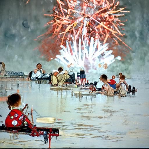 July 4 fireworks over the Potomac River in Washington DC. No...