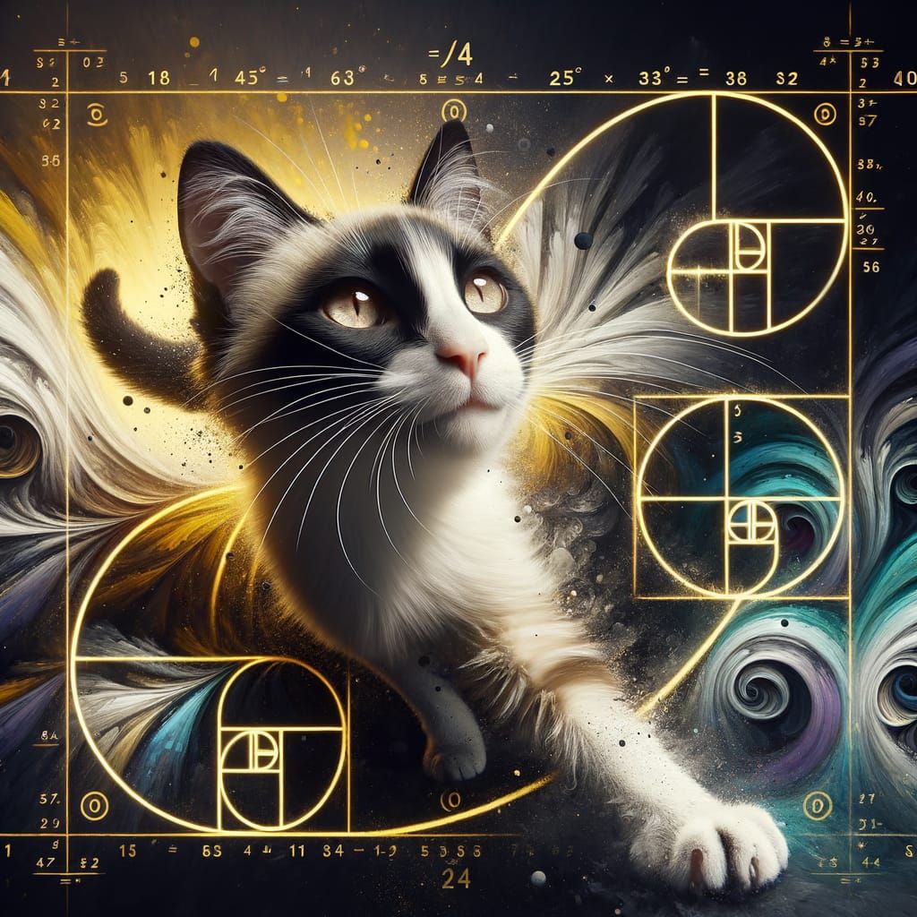 Siamese Cat in Golden Ratio Pose