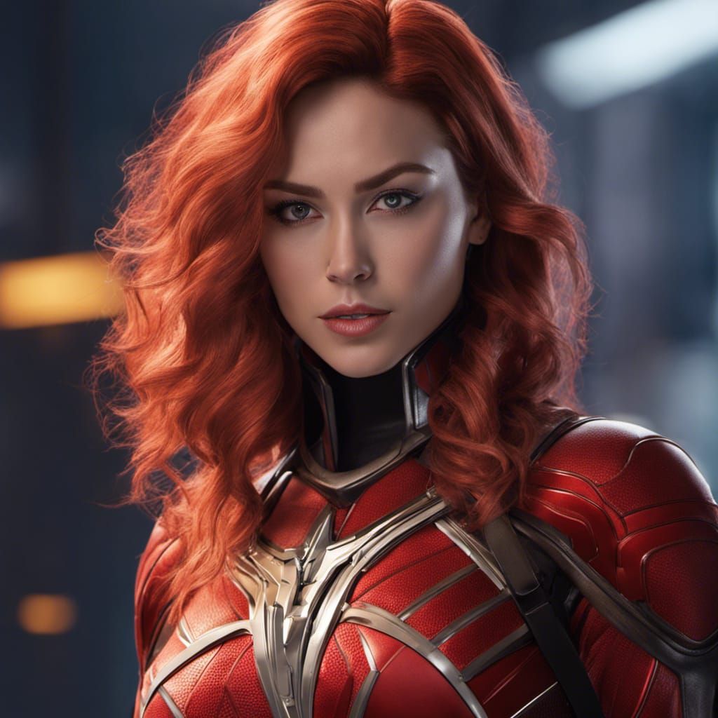 Emilia Clarke as Spider-Woman in Photorealistic Style