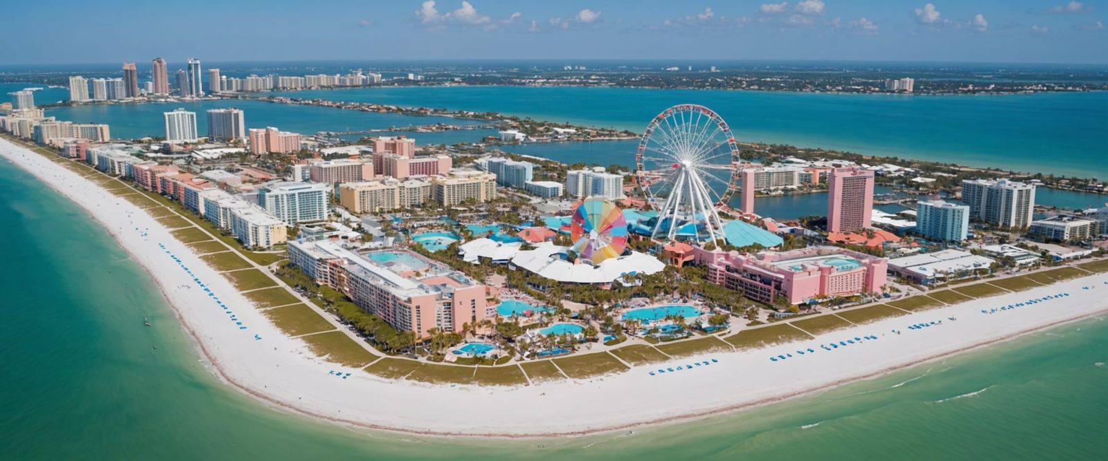 Futuristic Treasure Island Florida in Pastel Colors