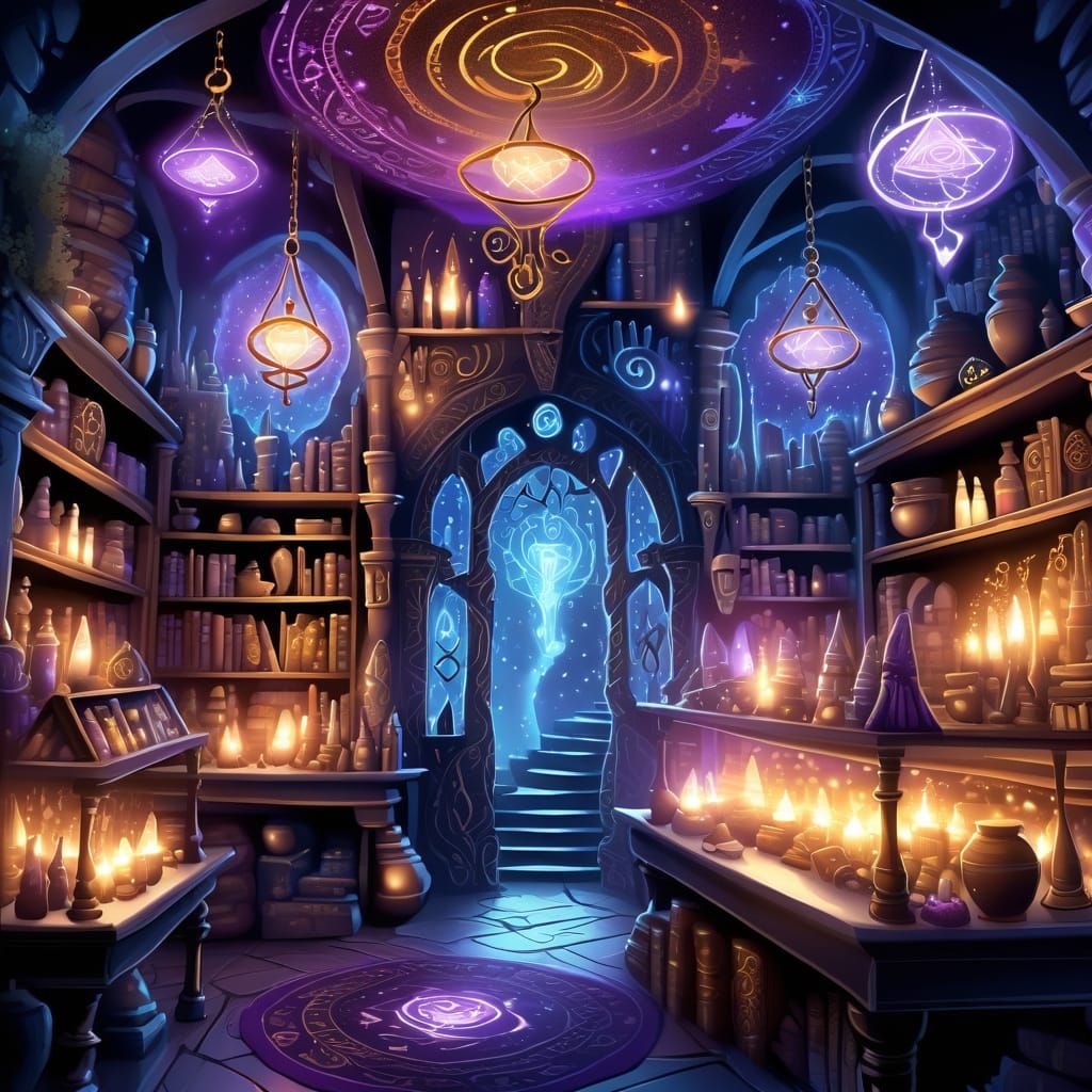 Magical Shop of Enchanted Items Fantasy Art