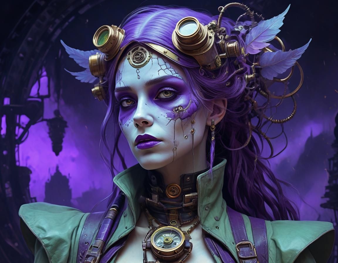 Ethereal Sci-Fi Art with Neon Accents