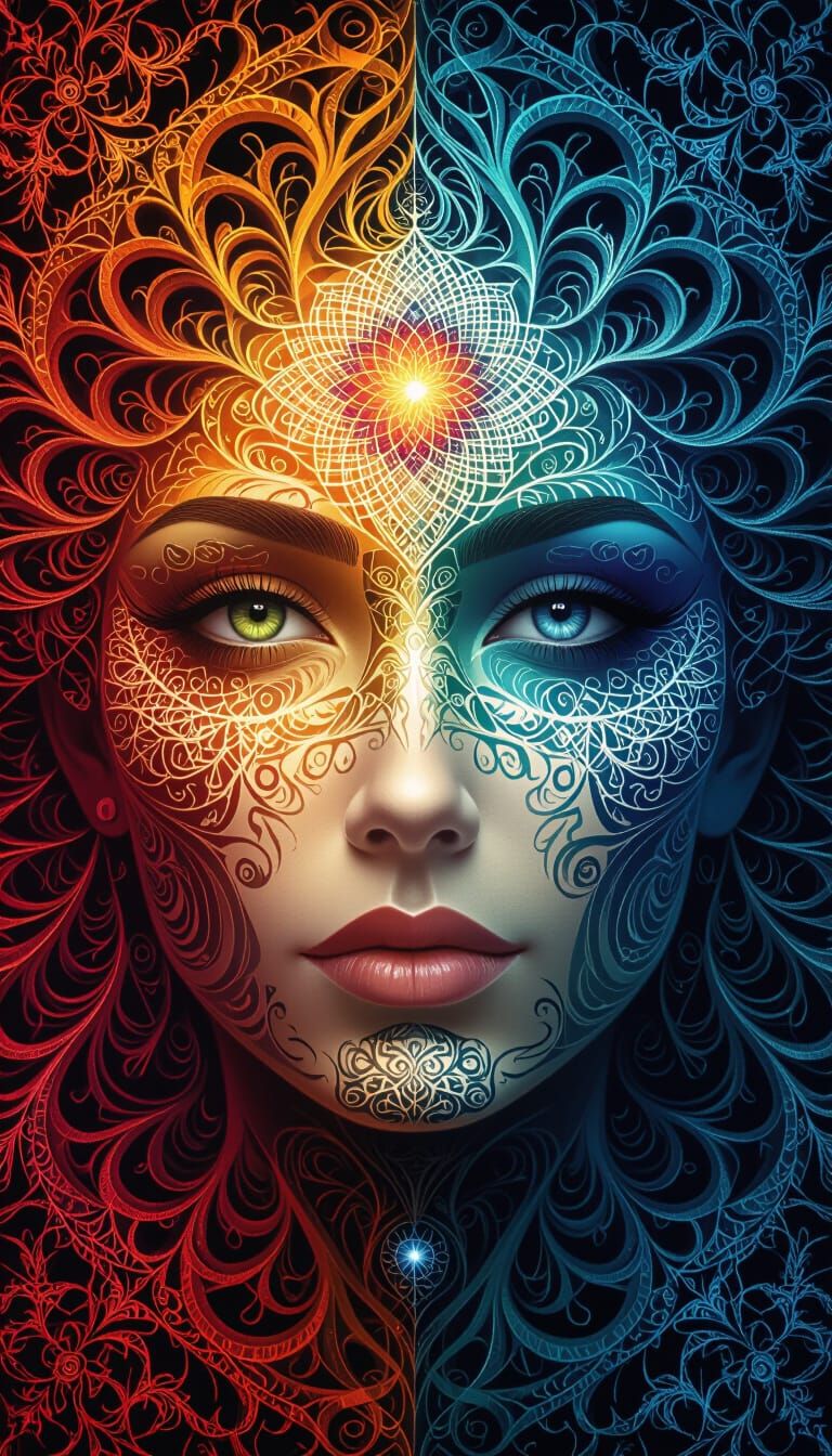 Fractal Face Revealed by Mathematics and Universal Constants