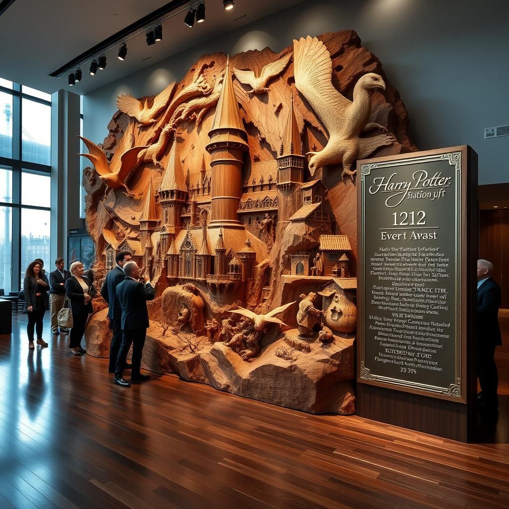 The Harry Potter Oak, Teak and Mahogany wood carving exhibit...