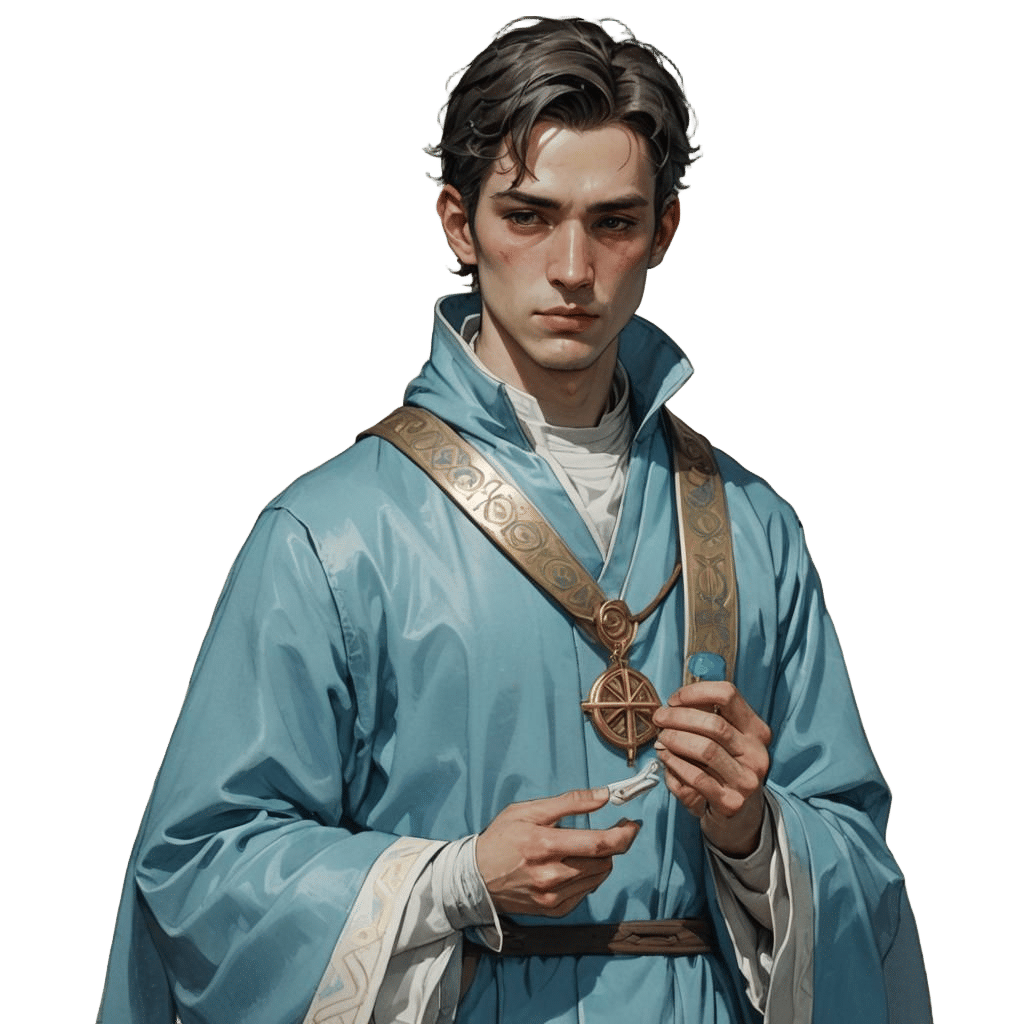 Young Priest with Infinity Amulet Digital Art