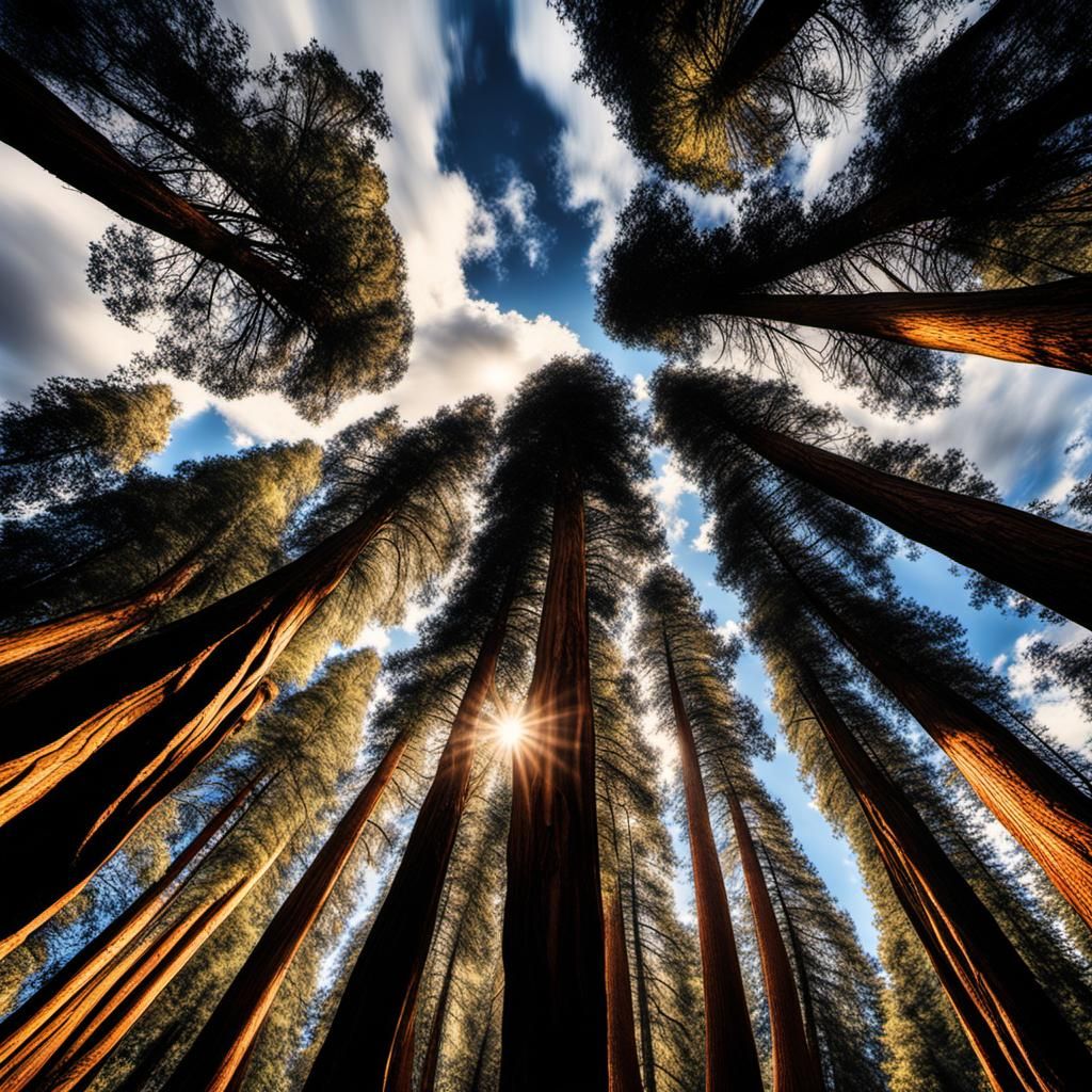 Hyperrealistic Sequoia Tree in Cinematic Lighting