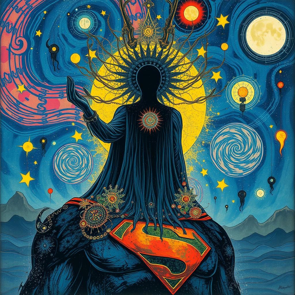 Surreal Superman Namaste: A Fusion of Artistic Styles