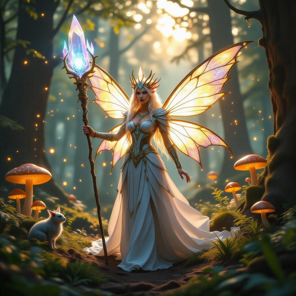 Majestic Fairy Queen in Forest Battlefield