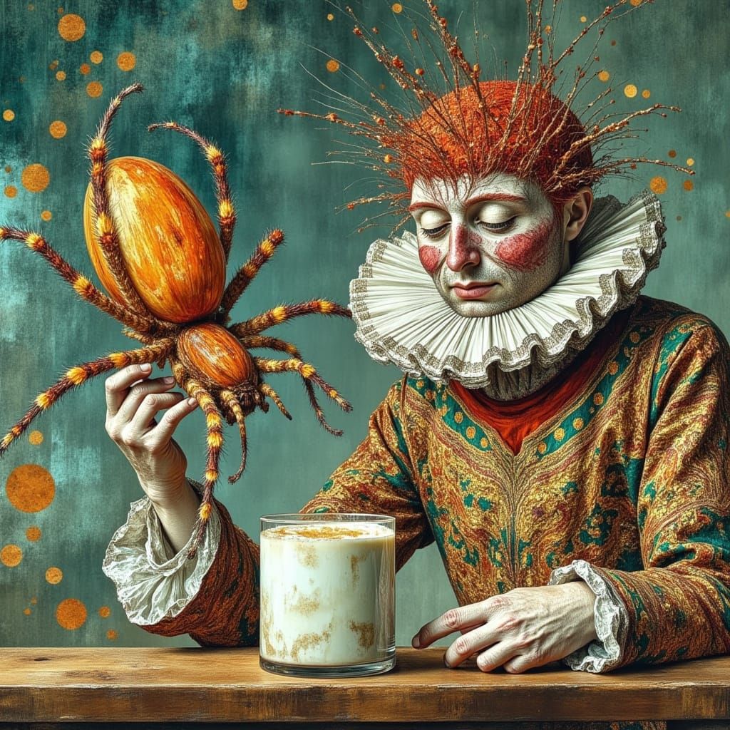 Spider Crawling on Man's Eyebrows, Dürer Kandinsky Style