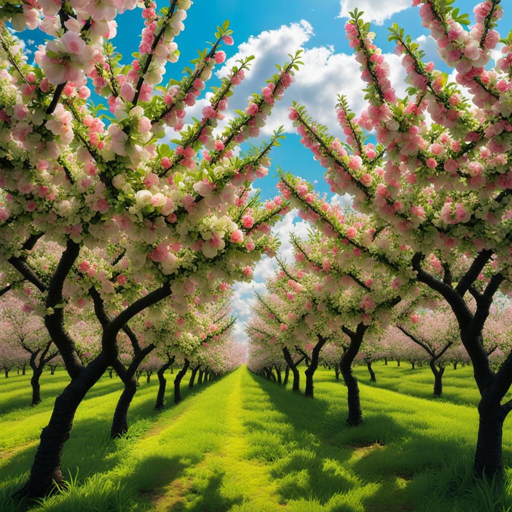 Apple Trees in Blossom: Trippy Psychedelic Spring